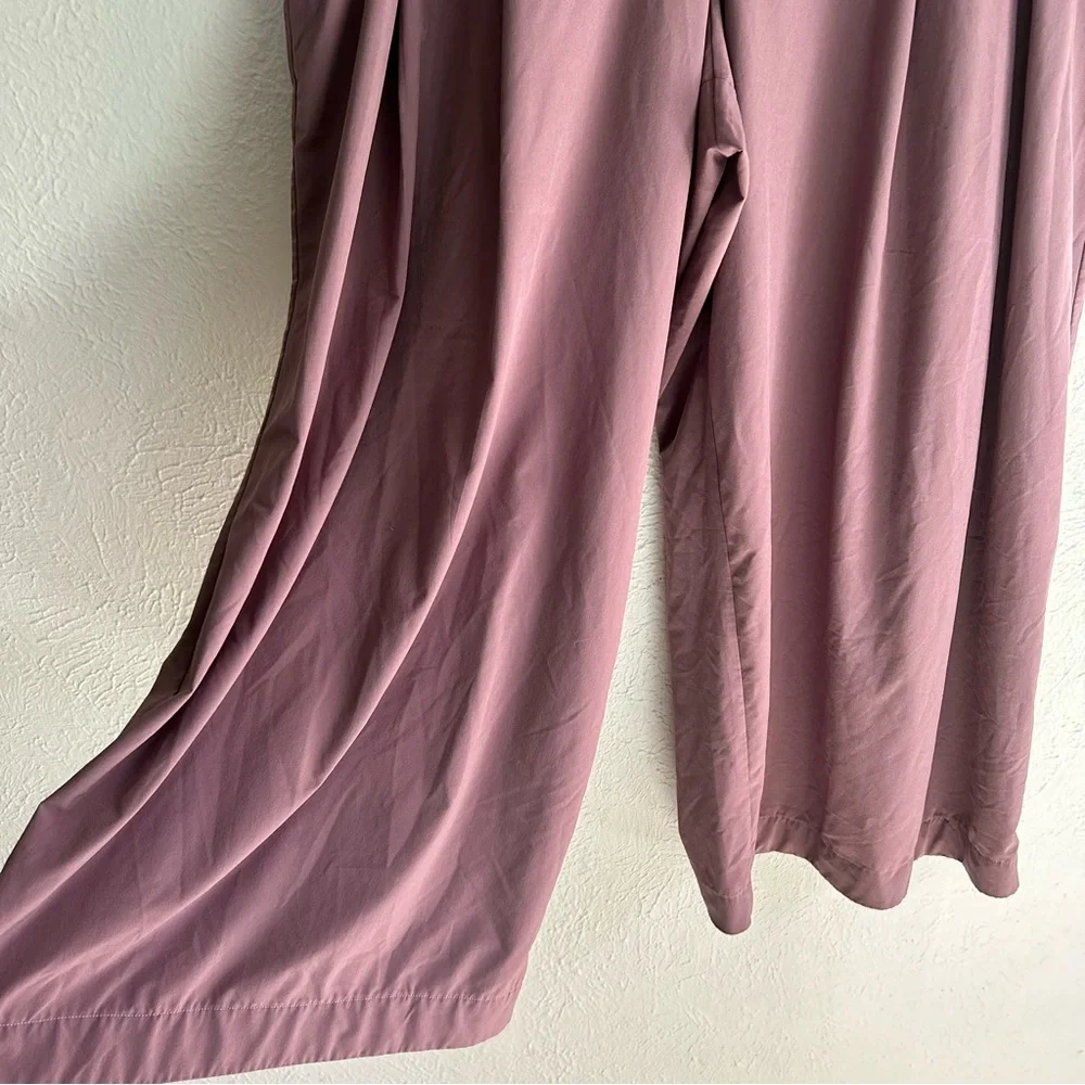 ATHLETA Brooklyn Heights High Rise Wide Leg Pant Sz 18 Mauve - Picture 3 of 6